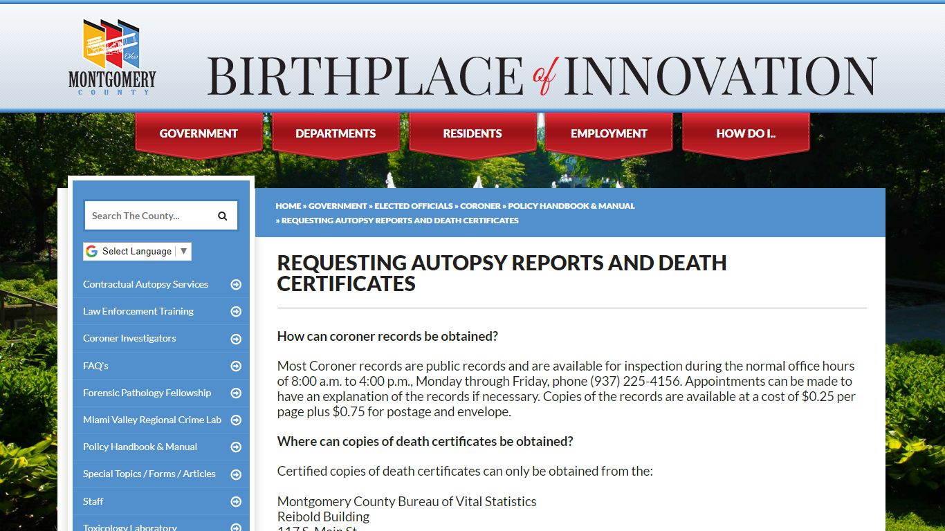 REQUESTING AUTOPSY REPORTS AND DEATH CERTIFICATES